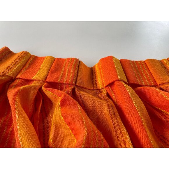 Vintage 70s orange curtain, striped woven panel, 1970s window treatment, choice: - Picture 5 of 8
